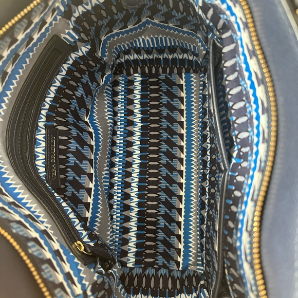 Vera Bradley Navy Blue Leather Morgan Satchel Shoulder Bag Purse EUC! MSRP $238! - Picture 6 of 11